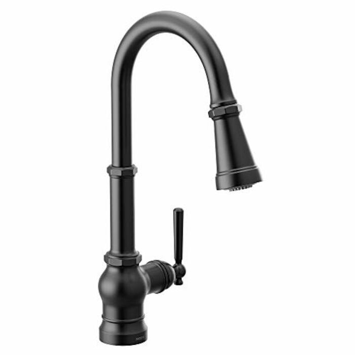 S72003BL Paterson Single-Handle Pull Down Sprayer Kitchen Faucet with Reflex and PowerBoost in Matte Black 