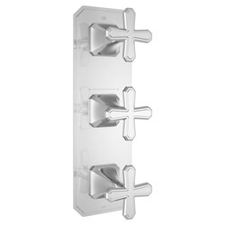 DXV Belshire&#174; 3-Handle Thermostatic Valve Trim Only with Cross Handles ,
