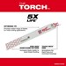 The Torch 12 Sawzall Saw Blade 18 TPI 48-00-5789 Milwaukee (Pack of 5) - MIL48005789