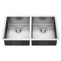 American Standard Pekoe® 29 x 18 Inch Stainless Steel Undermount Double-Bowl ADA Kitchen Sink ,