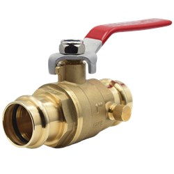 3/4&quot; P-202NL No Lead Forged Brass Press Ball Valve with Drain ,