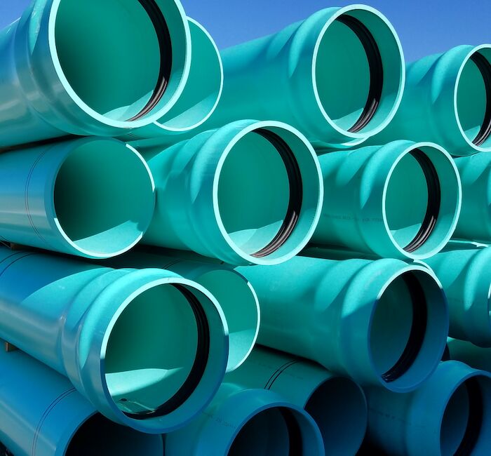 8 in X 20 ft Green C900 DR25 CL165 PVC Pipe With Ring Gasket