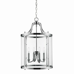 PAYTON 4 LIGHT PENDANT IN CHROME WITH CLEAR GLASS ,