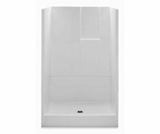 1483NTRI-WH Aquatic White AcrylX 48 X 34 X 72-3/4 Alcove Center Everyday Shower ,