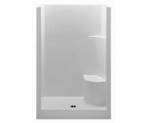 1483OSR-WH Aquatic White AcrylX 48 X 33.5 X 72 Alcove Right Seat Center Drain Everyday Shower ,