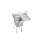 14-1C18X24-R-18X Elkay Dependabilt Stainless Steel 38-1/2&quot; X 29-13/16&quot; X 43-3/4&quot; 16 Gauge One Compartment Sink With 18&quot; Right Drainboard And Stainless Steel Legs ,094902669489