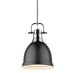 3604-S CH-BLK Small Pendant With Rod ,