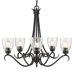 8001-5 BLK-SD Golden Lighting 5 Light Chandelier ,80015BLKSD
