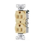 Eaton Wiring BR15V Receptacle Duplex 15A 125V 2P3W Back And Side Wire Straight Blade Plug Ivory 032664750694 ,032664750694