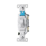 Eaton Wiring CS215W Switch Toggle Dual Pole 15A 120 277V Side Wire White 032664487606 ,032664487606