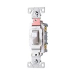 Eaton Wiring CS220W Switch Toggle Dual Pole 20A 120 277V Side Wire White 032664488405 ,