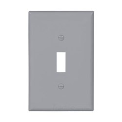 Eaton Wiring PJ1GY Wall Plate 1G Toggle Poly Mid Gray 032664579387 ,032664579387,PJ1GY