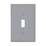 Eaton Wiring PJ1GY Wall Plate 1G Toggle Poly Mid Gray 032664579387 ,032664579387,PJ1GY