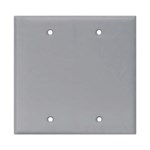 Eaton Wiring PJ23GY Wall Plate 2G Blank Box Mount Poly Mid Gray 032664579516 ,032664579516