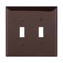 Eaton Wiring PJ2B Wall Plate 2G Toggle Poly Mid Brown 032664580161 ,