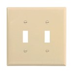 Eaton Wiring PJ2V Wall Plate 2G Toggle Poly Mid Ivory 032664751479 ,
