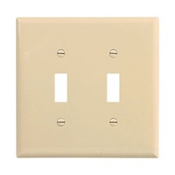 Eaton Wiring PJ2V Wall Plate 2G Toggle Poly Mid Ivory 032664751479 ,