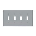 Eaton Wiring PJ4GY Wall Plate 4G Toggle Poly Mid Gray 032664580338 ,032664580338