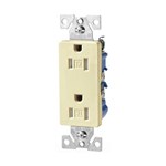 Eaton Wiring TR1107A Receptacle Tamper Resistant Decorator Duplex 15A 125V 2P3W Almond 032664666414 ,032664666414