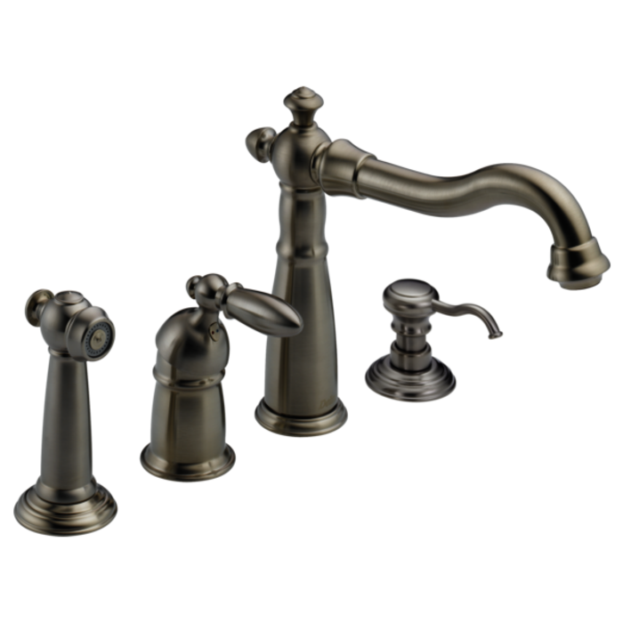 155-Ss-Dst Victorian Single Handle Kitchen Faucet With Spray 