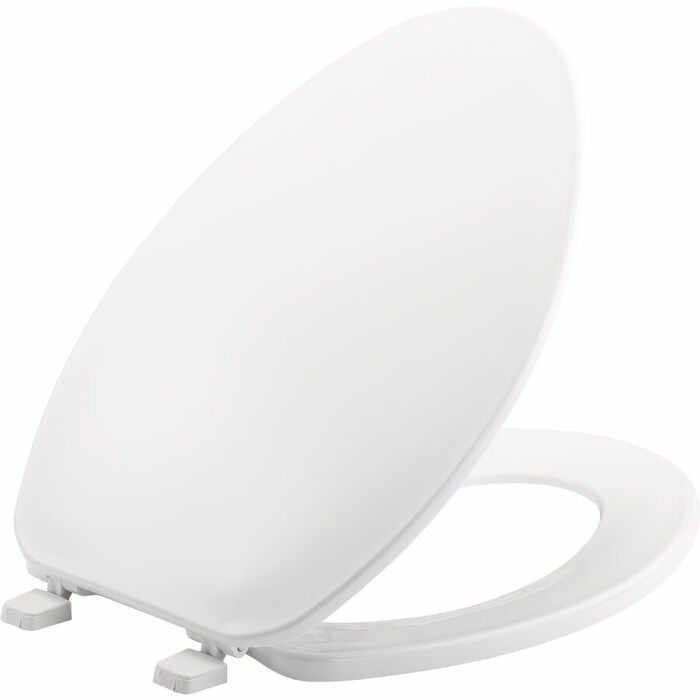 170 Bemis Top-Tite White Plastic Elongated Closed Front with Cover Toilet Seat 