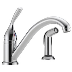 Delta 134 / 100 / 300 / 400 Series: Single Handle Kitchen Faucet with Spray ,