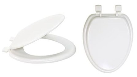 65907   White Wood Elongated Closed Front with Lid Toilet Seat ,EWS,65907,EES