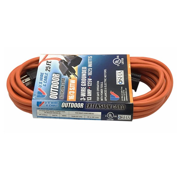 US Wire Outdoor Extension Cord 16/3 25 Ft.