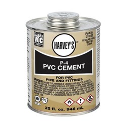 Harvey™ 32 Ounce P-4 PVC Regular Body Clear Cement ,P-4,018130-12,01813012