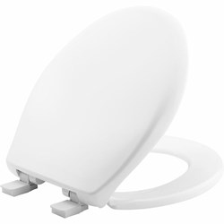 White Plastic Round Closed Front with Cover Toilet Seat ,200SLOW