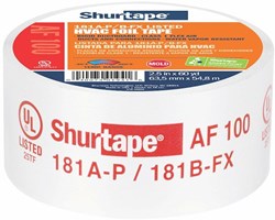 Af 100 Shurtape 3 In Silver Aluminum Ul 181A-P/B-Fx Foil Tape ,AF100,216478
