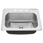 Colony&#174; 25 x 22-Inch Stainless Steel 3-Hole Top Mount Single-Bowl ADA Kitchen Sink ,