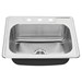 Colony&amp;#174; 25 x 22-Inch Stainless Steel 3-Hole Top Mount Single-Bowl ADA Kitchen Sink - A22SB6252283S075