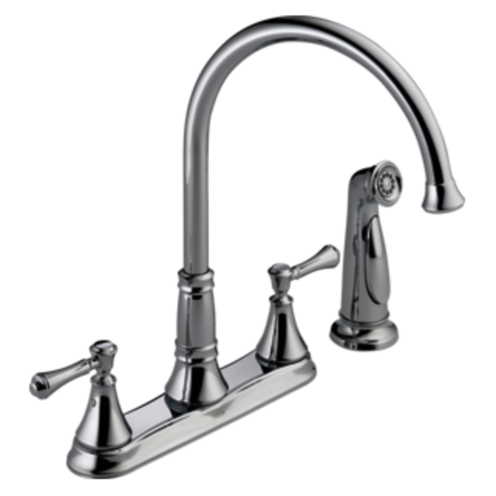 2497Lf Csidy Two Handle Kitchen Faucet With Spray 