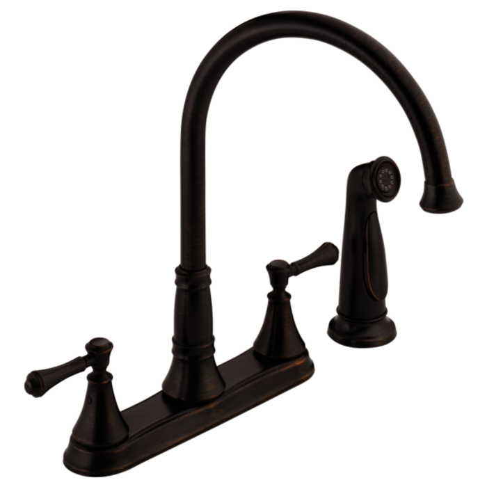 2497Lf-Rb Csidy Two Handle Kitchen Faucet With Spray 