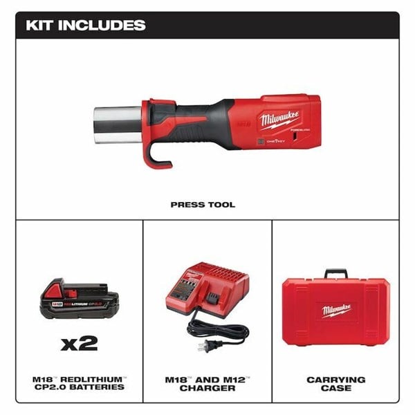 Milwaukee 2922-22 M18 Force Logic Press Tool with One-Key, 1/2-2 CTS Jaws