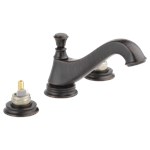 3595lf-rbmpu-lhp Delta Venetian Bronze Cassidy Two Handle Widespread Bathroom Faucet - Low Arc Spout - Less Handles 