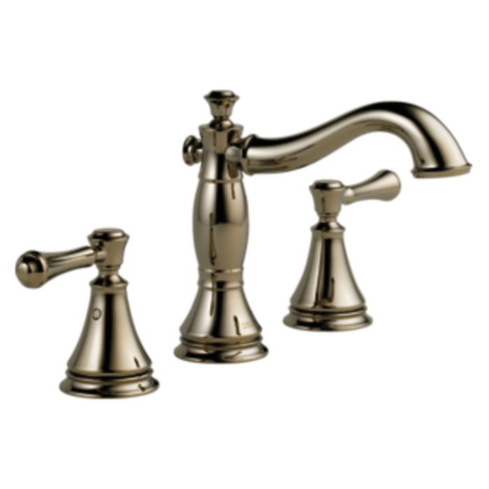 Delta Faucet Company Delta Polished Nickel Cassidy Two Handle Widespread Bathroom Faucet