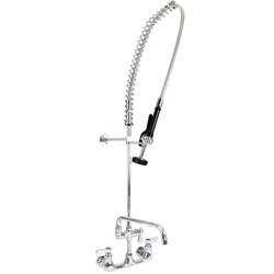 BKF-SMPR-WB-AF12-G Optiflow Pre-Rinse Assembly 8 O.C Splash Mount With 12 Add-On Faucet Includes 44 Stainless Steel Braided Hose (Triple-Ply At 300 Psi 12 Wall Bracket Integral Check Valves 1/2 Female Inlets 1/4 Turn Ceramic Valves Lead Free Ansi/Nsf 61 California Energy Commission (Cec Compliant Models Available Call For More Info ,BKFSMPRWBAF12G