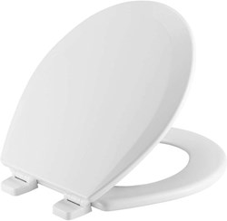 White Plastic Elongated Closed Front With Cover Toilet Seat ,500TM