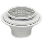42213  2-3 in Low Profile Drain With Ss Strainer PVC ,