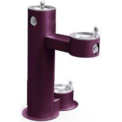 Halsey Taylor Endura II Tubular Outdoor Fountain Bi-Level Pedestal w/ Pet Station Non-Filtered Non-Refrigerated FR Purple ,