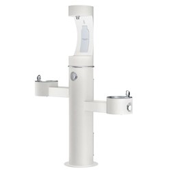 Halsey Taylor Endura II Outdoor HydroBoost Upper Bottle Filling Station Tri-Level Pedestal Non-Filtered Non-Refrigerated White ,