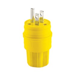 Eaton Wiring 14W47 Plug Watertight 15A 125V 2P3W Straight Blade Plug Yellow 040893630953 ,