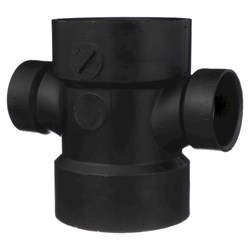 3X3X1 1/2X1 1/2 DWV DOUBLE SANITARY TEE REDUCING ABS PIPE FITTING ,ACROSSMJ,02969