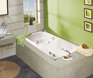 100074-000-001 Maax Lopez 66.25 In X 35.75 In Alcove Bathtub With End Dra In White ,100074-000-001