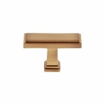 55504 Marquee Collection Satin Brass Finish 1-1/2 in Rectangle Transitional Knob Composition Zamac ,