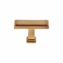 55504 Marquee Collection Satin Brass Finish 1-1/2 in Rectangle Transitional Knob Composition Zamac ,