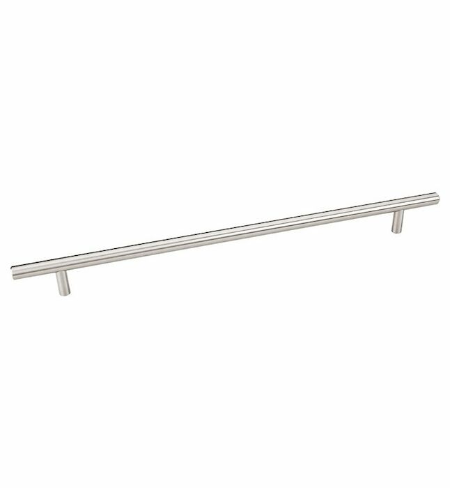 560SN 560 mm Bar Cabinet Pull Drawer Handle With Beveled Ends 480 mm Center To Center With 2 8/32 X 1 Screws Satin Nickel 