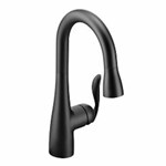 Matte black one-handle pulldown bar faucet ,